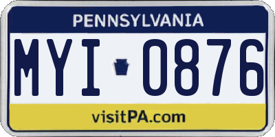 PA license plate MYI0876