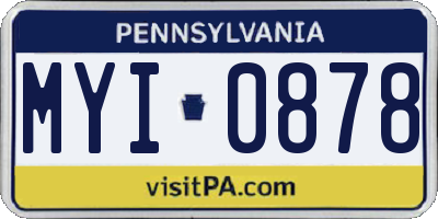 PA license plate MYI0878