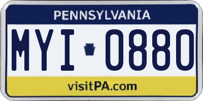 PA license plate MYI0880