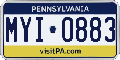 PA license plate MYI0883