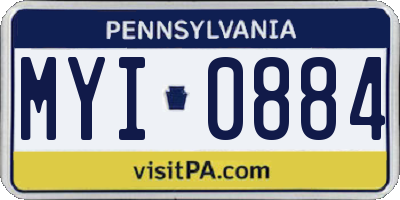 PA license plate MYI0884