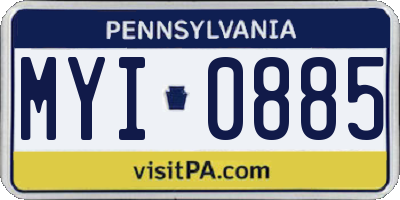 PA license plate MYI0885