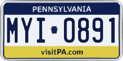 PA license plate MYI0891