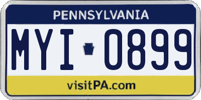 PA license plate MYI0899
