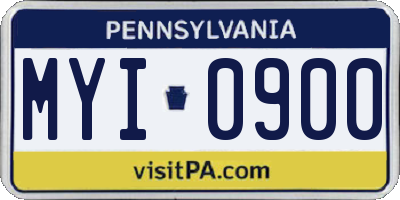 PA license plate MYI0900