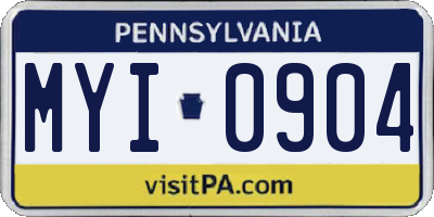 PA license plate MYI0904