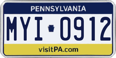 PA license plate MYI0912