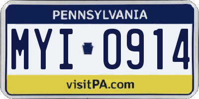PA license plate MYI0914