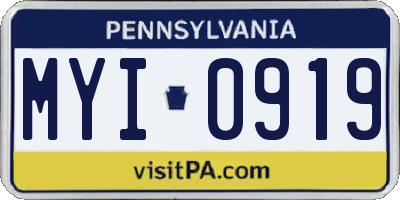 PA license plate MYI0919