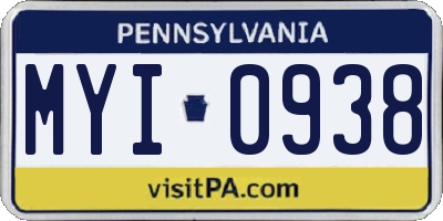 PA license plate MYI0938