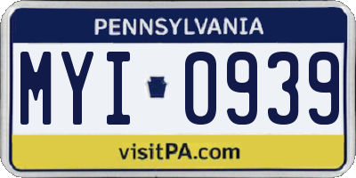 PA license plate MYI0939