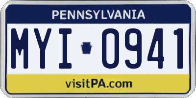 PA license plate MYI0941