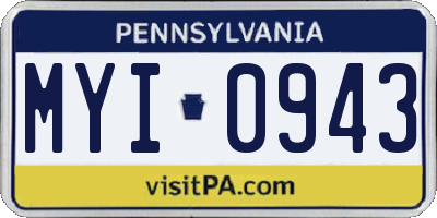 PA license plate MYI0943