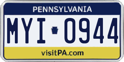 PA license plate MYI0944