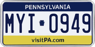 PA license plate MYI0949