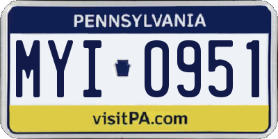 PA license plate MYI0951