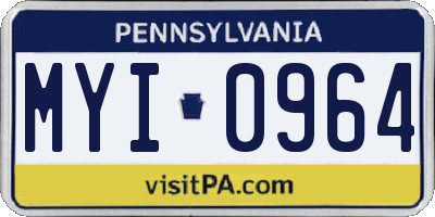 PA license plate MYI0964