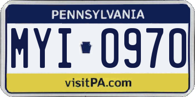 PA license plate MYI0970