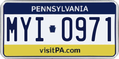 PA license plate MYI0971