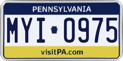 PA license plate MYI0975