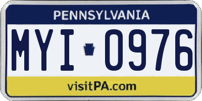 PA license plate MYI0976