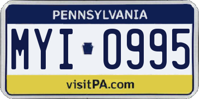 PA license plate MYI0995