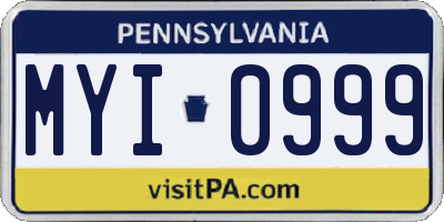 PA license plate MYI0999