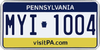 PA license plate MYI1004