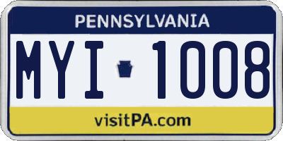 PA license plate MYI1008