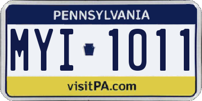 PA license plate MYI1011