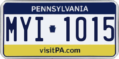 PA license plate MYI1015