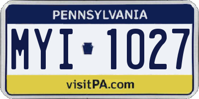 PA license plate MYI1027