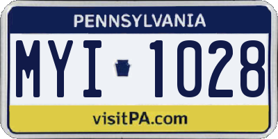 PA license plate MYI1028