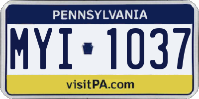 PA license plate MYI1037