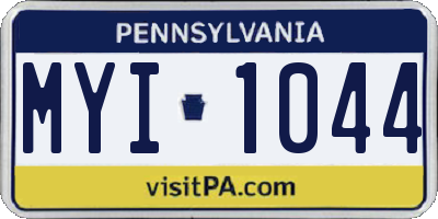 PA license plate MYI1044