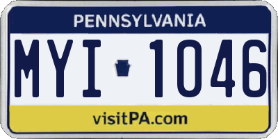 PA license plate MYI1046