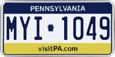 PA license plate MYI1049