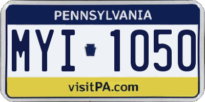 PA license plate MYI1050