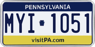 PA license plate MYI1051