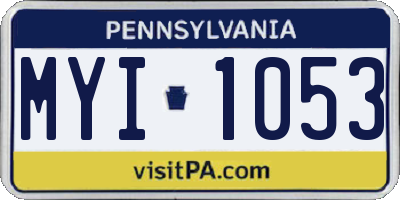 PA license plate MYI1053