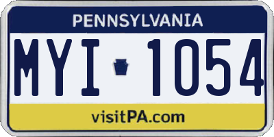 PA license plate MYI1054