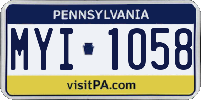 PA license plate MYI1058