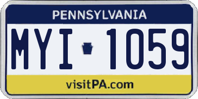 PA license plate MYI1059