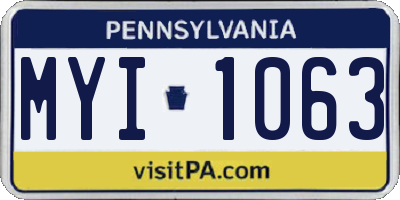 PA license plate MYI1063
