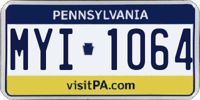 PA license plate MYI1064