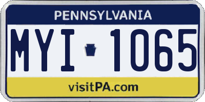 PA license plate MYI1065