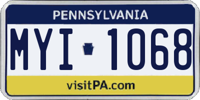 PA license plate MYI1068