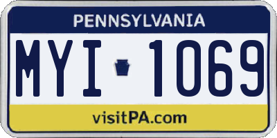PA license plate MYI1069