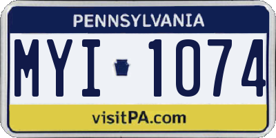 PA license plate MYI1074