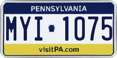 PA license plate MYI1075